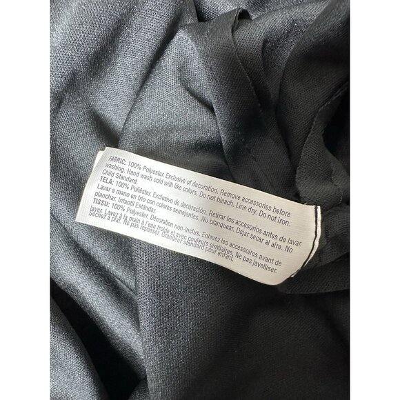 Childs Ages 6+ Black Cat Hooded Poncho Costume w/ Attached Ears & Tail Halloween - Picture 4 of 6